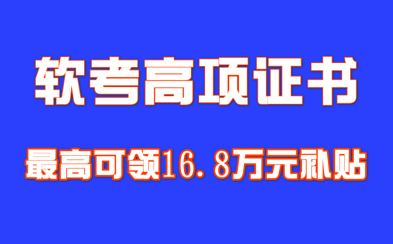 软考高项证书最高可领16.8万元补贴