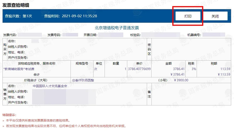 发票检查明细